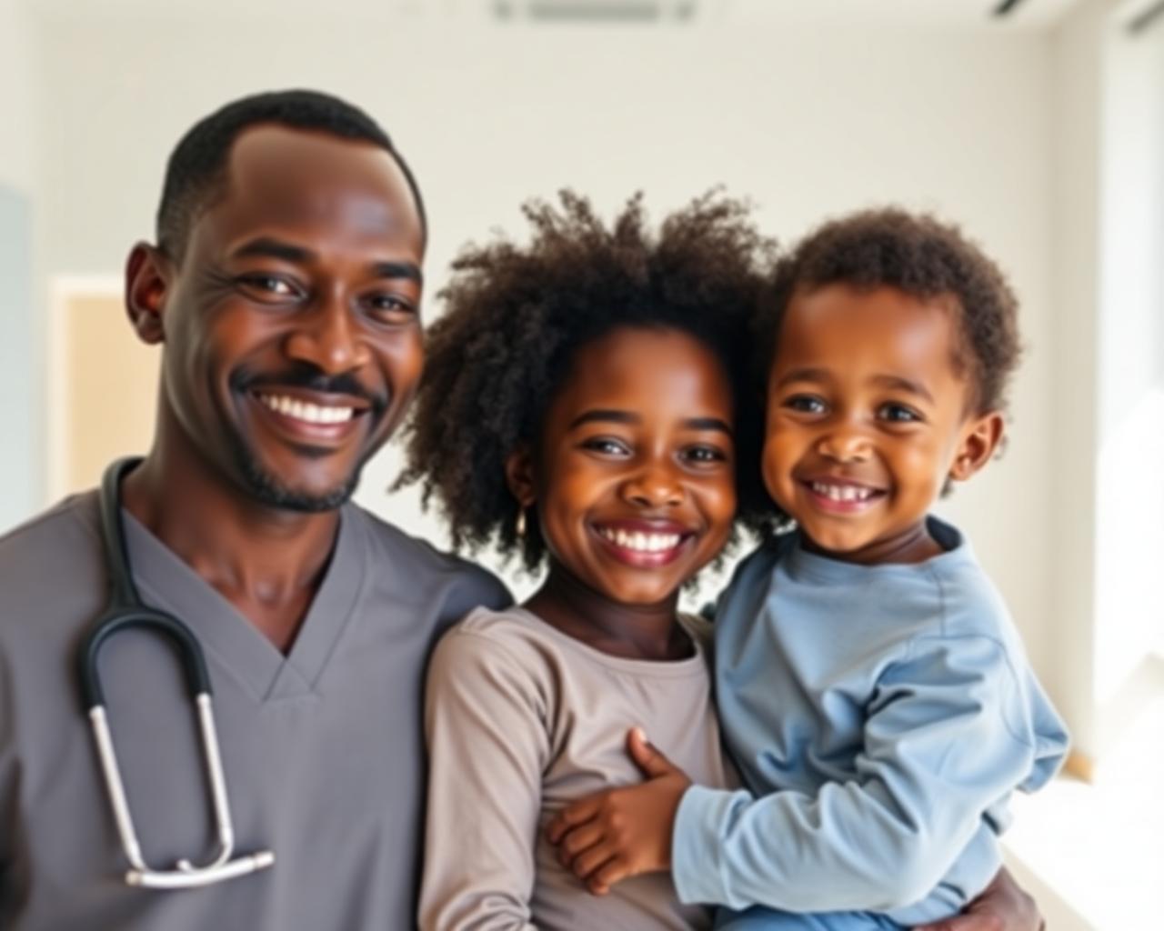 Couple heureux avec leur bébé à la Polyclinique Ma Santé